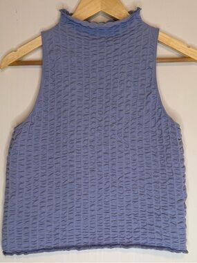Lavender Textured Mock Neck Tank Top
